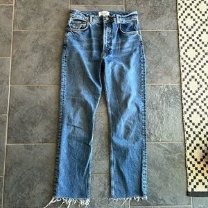 Reformation Liza Ultra Hugh Rise Jean in Anguilla wash